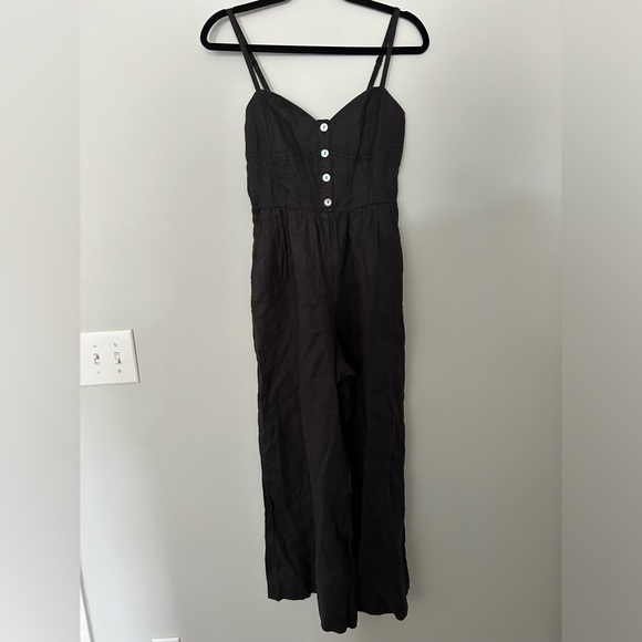 Madewell Black Sleeveless Wide-Leg Linen Jumpsuit 2023 - Picture 2 of 11